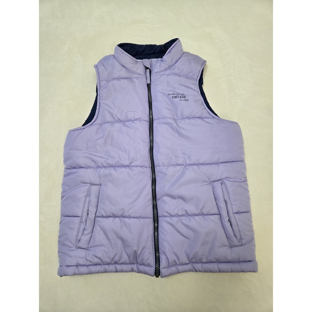 Vintage Weatherproof Youth Girls Large 14-16‎ Puffer Vest Lavender Pockets Zip